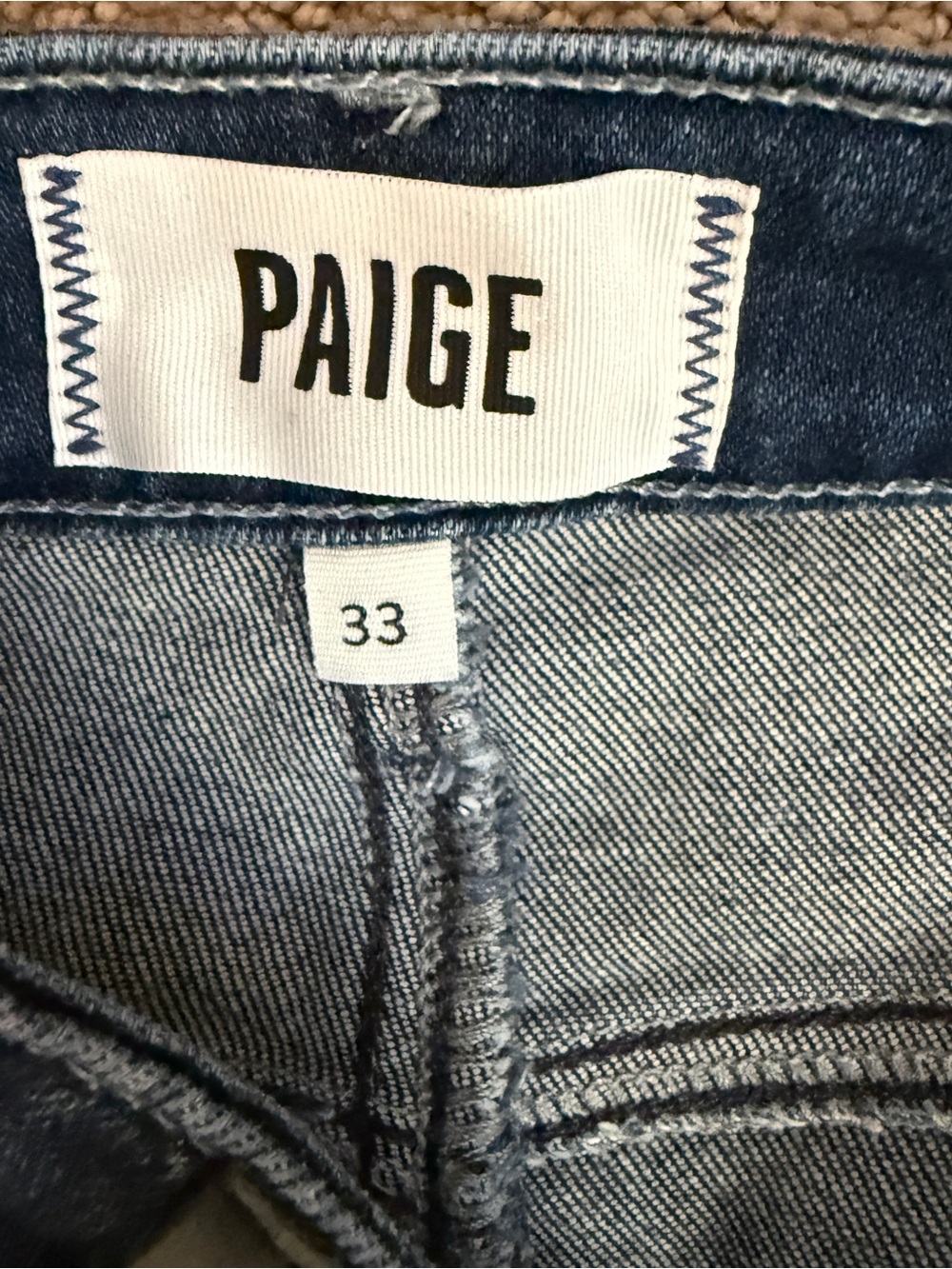 Paige Leenah High Waist Wide Leg Trouser style Jeans, Praline Blue, Size 33 - Picture 13 of 14